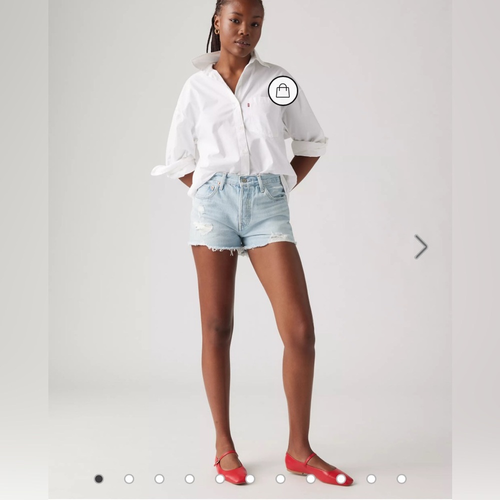 NWOT Levi's 501 Denim Shorts High Rise Button Fly Luxor